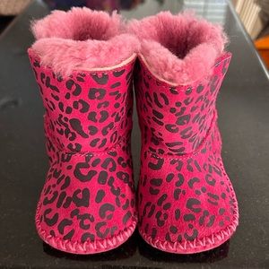 Ugg Australia Cassie Hot Pink Leopard Infant Boots Size 2/3